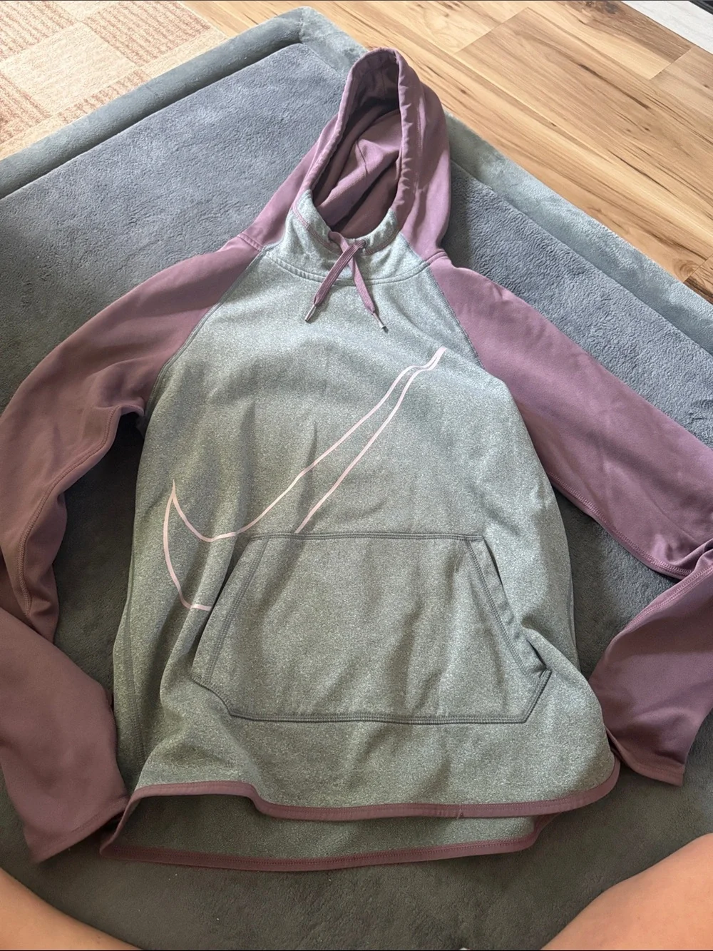 Nike Grey and Mauve Crewneck Hoodie